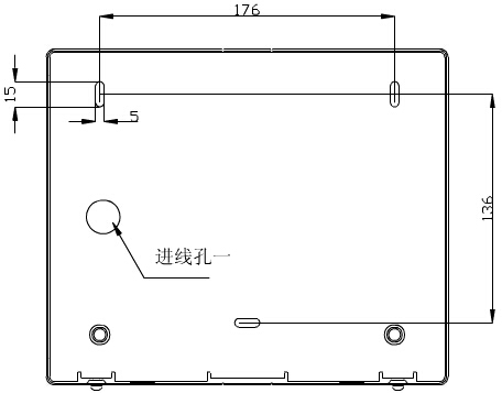 轉(zhuǎn)換開關(guān)采用壁掛式安裝，安裝孔位置和安裝孔距