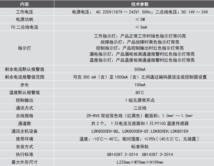 LDT9104EH組合式<a href=http://www.hrbbcq.com/dianqihuozai/ target=_blank class=infotextkey>電氣火災(zāi)監(jiān)控</a>探測器參數(shù)